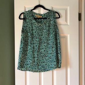 Green Printed Tank Top Blouse